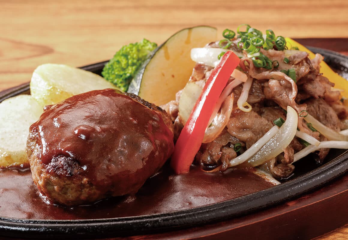 風舎ハンバーグと能登牛焼きしゃぶ