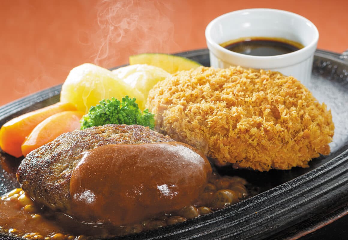 風舎ハンバーグと能登牛コロッケ